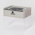 Noptiera Inteligenta Incarcare Wireless, Iluminare LED, 1 Sertar Depozitare, Alba, din Sticla si Lemn Smart Heater