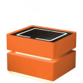 Noptiera Inteligenta Incarcare Wireless, Iluminare LED, 2 Sertare Depozitare Portocalie, din Sticla si Lemn Smart Heater