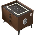 Noptiera Inteligenta, Incarcare Wireless, LED, Porturi USB, Maro, 2 Sertare, Lemn, Smart Heater
