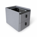 Noptiera Inteligenta Slim, LED, 2 Sertare, Gri Antracit, Lemn, Smart Heater