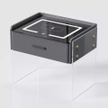 Noptiera Inteligenta Wireless, 1 Sertar Depozitare, Iluminare LED, Gri Antracit, din Sticla si Lemn Smart Heater