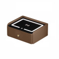 Noptiera Inteligenta Wireless, 1 Sertar, Port USB si Port Type-C, Difuzor 10W, Maro, Sticla si Lemn Smart Heater