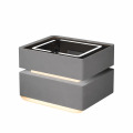 Noptiera Inteligenta Wireless, Iluminare LED, 2 Sertare Depozitare, Gri Antracit, Sticla si Lemn Smart Heater