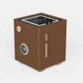 Noptiera Inteligenta Wireless, LED, 1 Sertar Depozitare, Seif, Port USB, Difuzor 10W, Maro, Sticla si Lemn Smart Heater