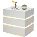 Noptiera Moderna cu Incarcare Wireless, LED, 3 Sertare, Alb, 15 W, Smart Heater