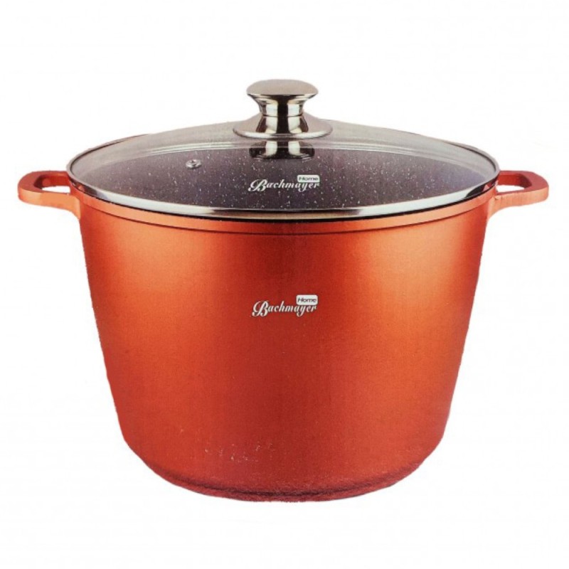 Oala Acoperita cu Marmura si Capac Sticla, 24 cm, Bronz, Bachmayer