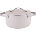 Oala cu Capac, Interior Ceramica, 24 cm, 4 l, Crem