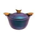 Oala cu Capac Neoklein CS20, 20 cm, Capacitate 2.1 l, Aluminiu Turnat, Invelis Anti-Aderent, Viola