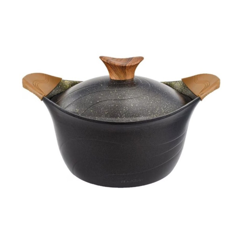 Oala cu Capac Neoklein, Diametru 32 cm, Capacitate 9.6 l, Aluminiu Turnat, Invelis Anti-Aderent, Negru