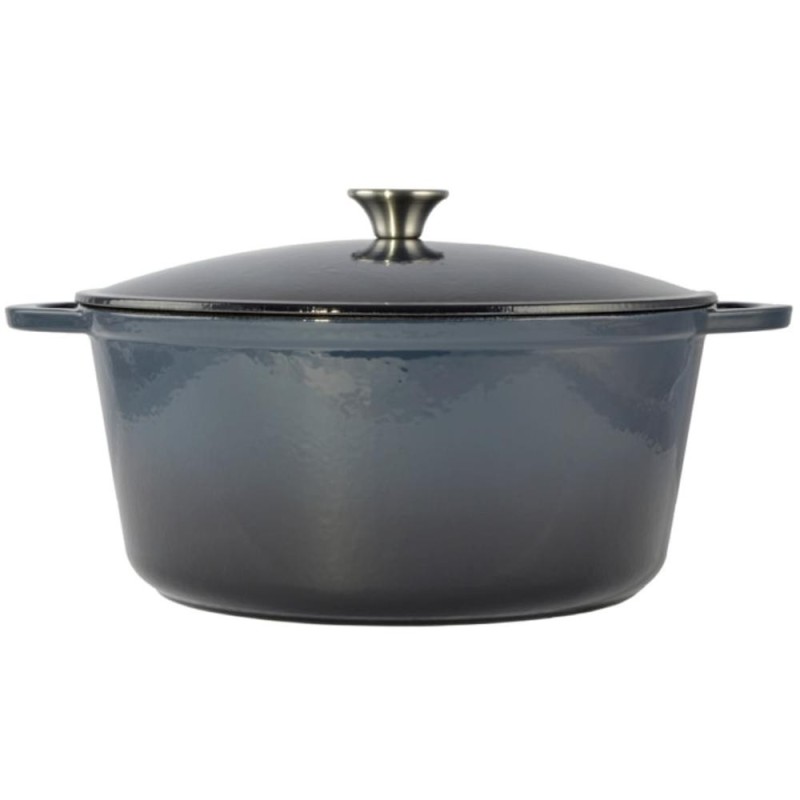 Oala din Fonta Emailata, 34 cm, 10 l, Albastra, Perfect Home