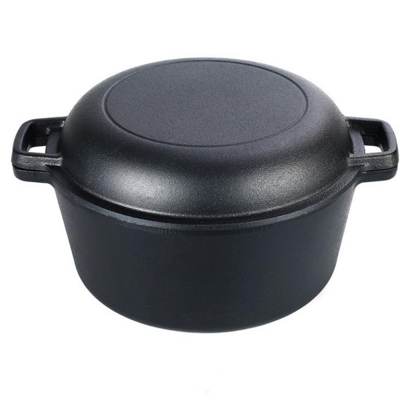 Oala din Fonta si Cuptor de Paine, 26 cm, 5 l, Neagra, Newalor