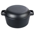 Oala din Fonta si Cuptor de Paine, 26 cm, 5 l, Neagra, Newalor