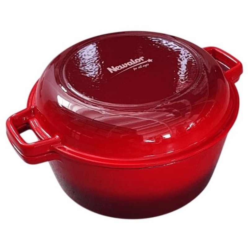 Oala din Fonta Smaltuita, 26 cm, 5 l, Rosie, Newalor