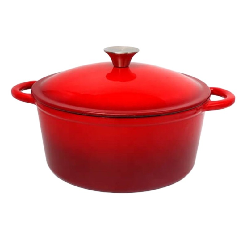 Oala din Fonta Smaltuita, 26 cm, 5 l, Rosie, Newalor