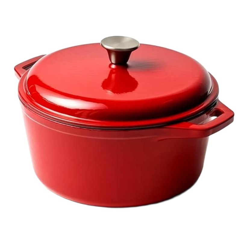 Oala din Fonta Smaltuita, 26 cm, 5 l, Rosie, Newalor