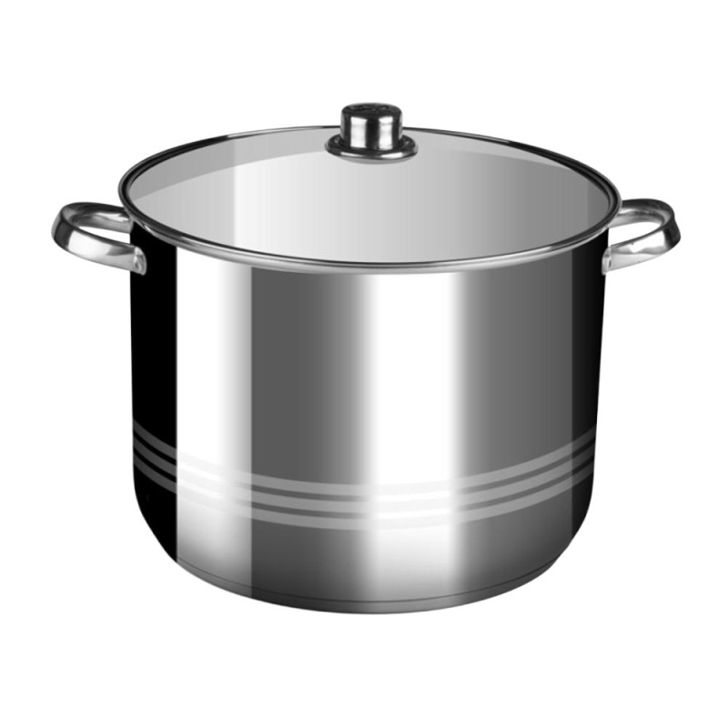 Oala din Inox, 11 l, cu Capac din Sticla, Perfect Home