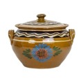 Oala din Lut, cu Capac, Diametru 23 cm, 6 l, Multicolor