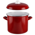 Oala Emailata Bordo, cu Capac, 18 cm, Perfect Home