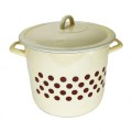 Oala Emailata cu Capac, Diametru 25 cm, Capacitate 10 l, Bej, Emailul Medias