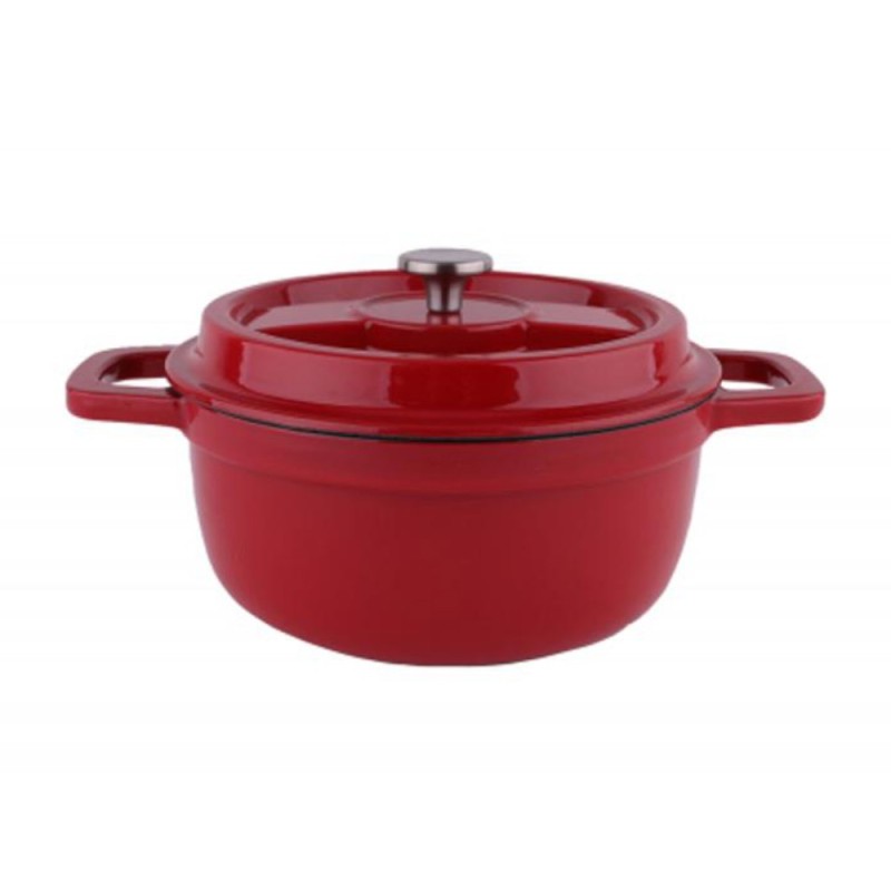 Oala Fier Turnat prin Presiune, 22 cm, 2.6 l, Rosu