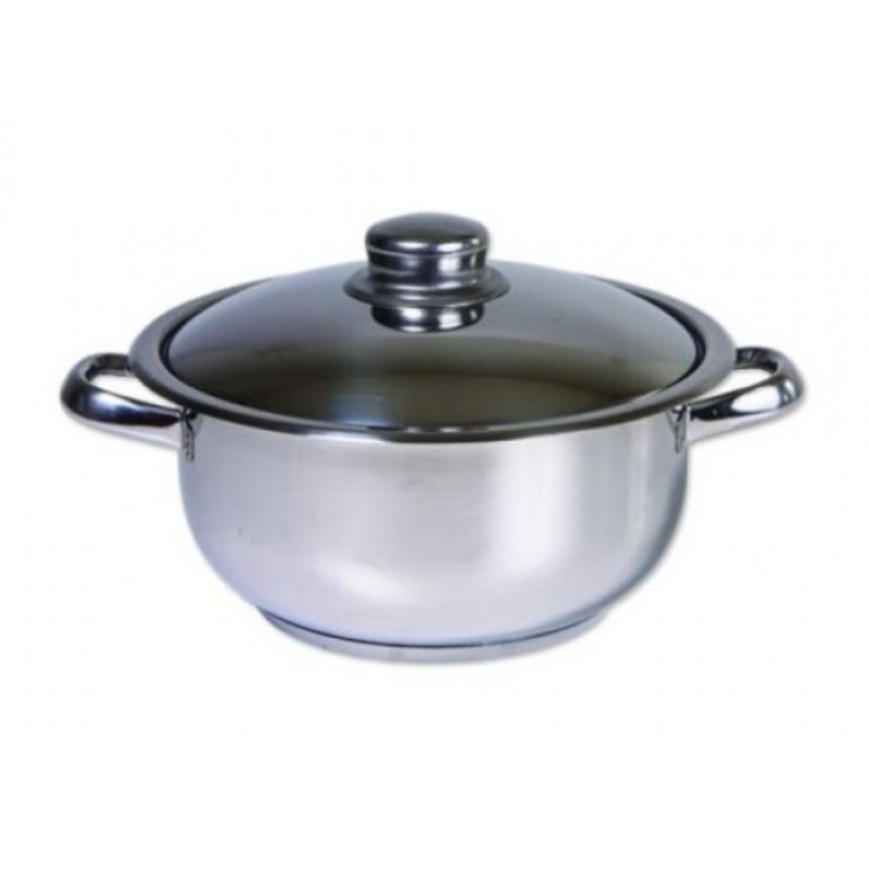 Oala Inox cu Capac, Diametru 20 cm, 2 l, Cocinera, Argintiu