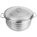 Oala Inox cu Capac si Manere, Diametru Interior 18 cm, Capacitate 2.3 l, Argintiu
