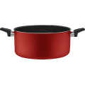 Oala Rotunda, cu 2 Manere si Capac, Rosu, Italia, 20 cm