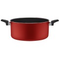 Oala Rotunda cu Doua Manere si Capac, 28 cm, Live Red, Italia, Piardi