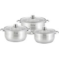 Oale din Inox, 5.5 l, 7 l, 8.5 l, Argintii, 3 Bucati, Perfect Home