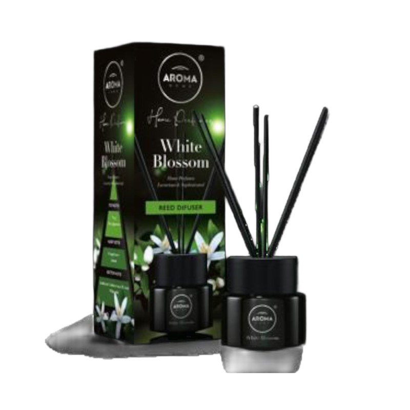 Odorizant Camera cu Betisoare, Aroma Home, Black, White Blossom, 100 ml