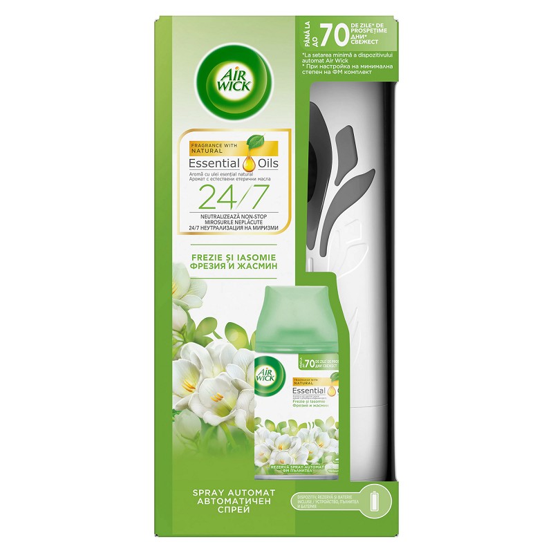 Odorizant de Camera Air Wick Freshmatic Aparat + Rezerva Frezie & Iasomie, 250 ml