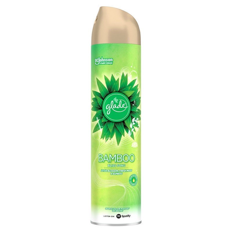 Odorizant de Camera Spray Glade Bamboo Bliss Song, Bambus si Flori de Lotus, 300 ml