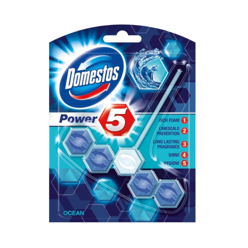 Odorizant de Toaleta Domestos Power 5 Briza Marii, 3 x 55 g
