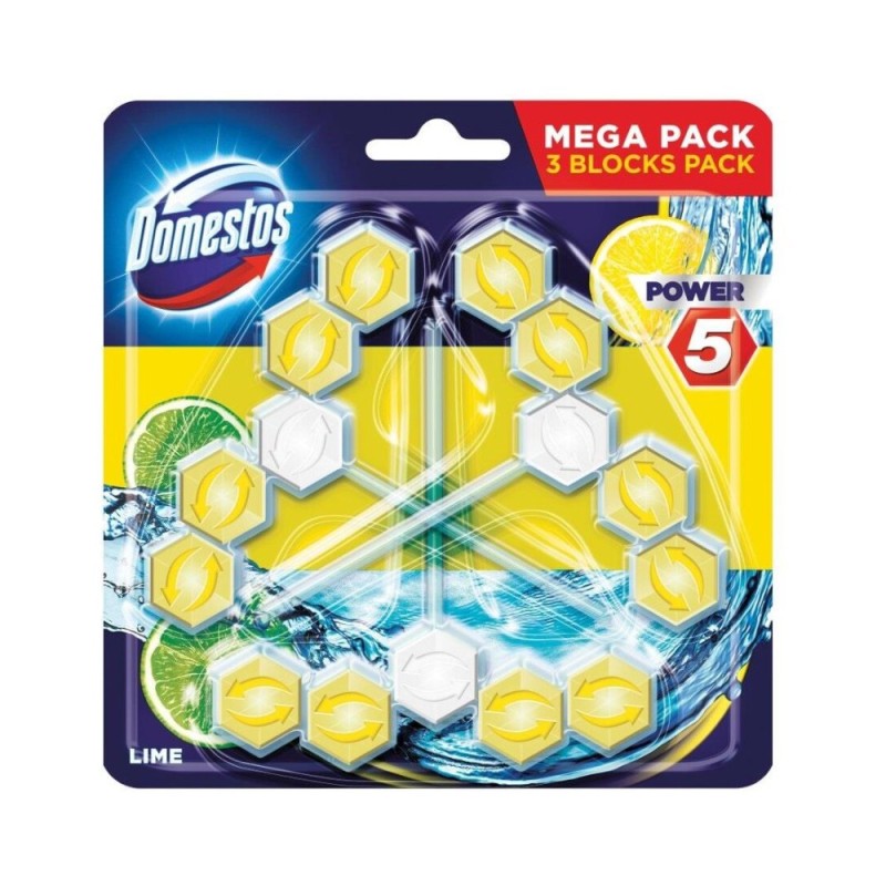 Odorizant de Toaleta Domestos Power 5 Lamaie, 3 x 55 g