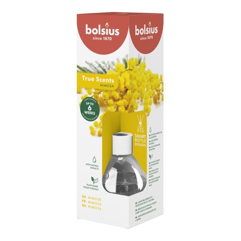 Odorizant Difuzor cu Betisoare Bolsius True Scents, Mimosa, 60 ml