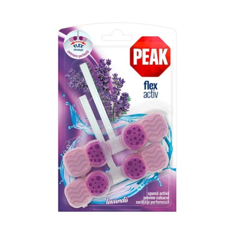 Odorizant Peak WC Flex Activ, Lavanda, 2 Bucati x 48 g