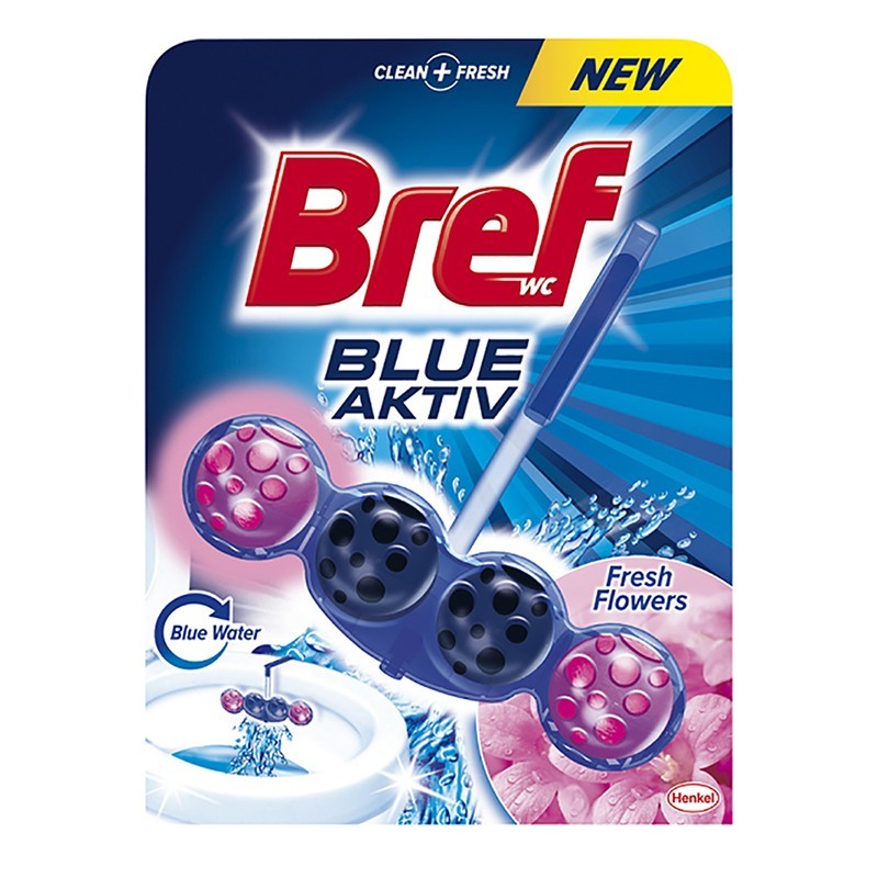 Odorizant Toaleta Bref Blue Aktiv Fresh Flowers, 50 g