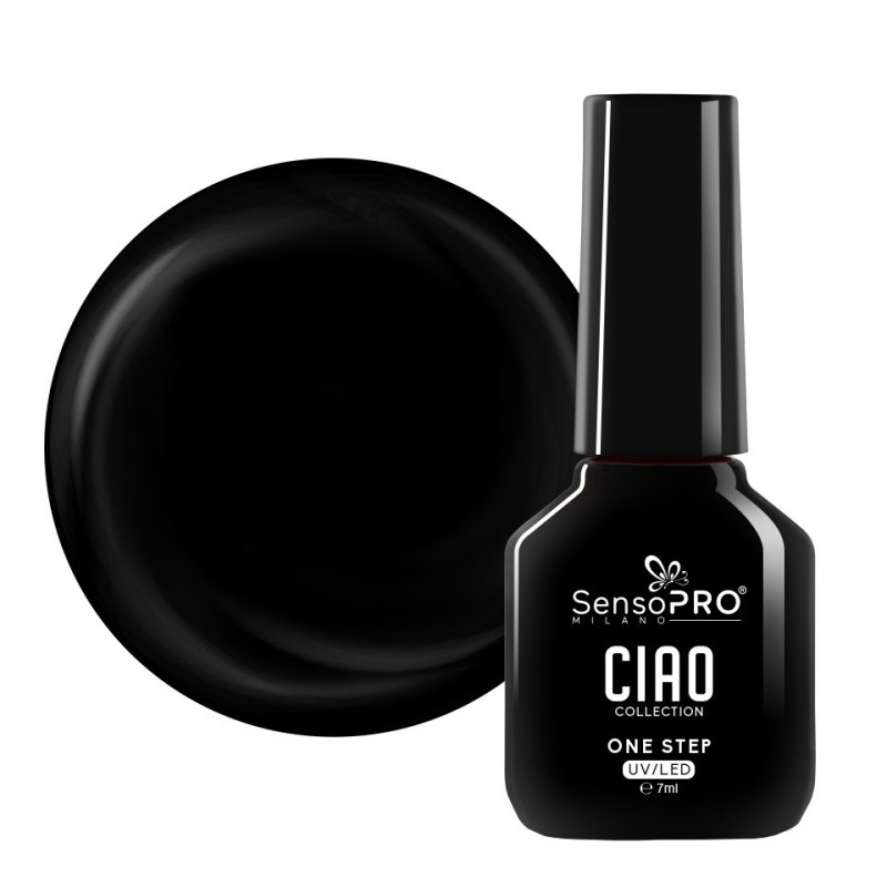 Oja Semipermanenta One Step, Black Shine, SensoPRO Ciao Collection, 7 ml
