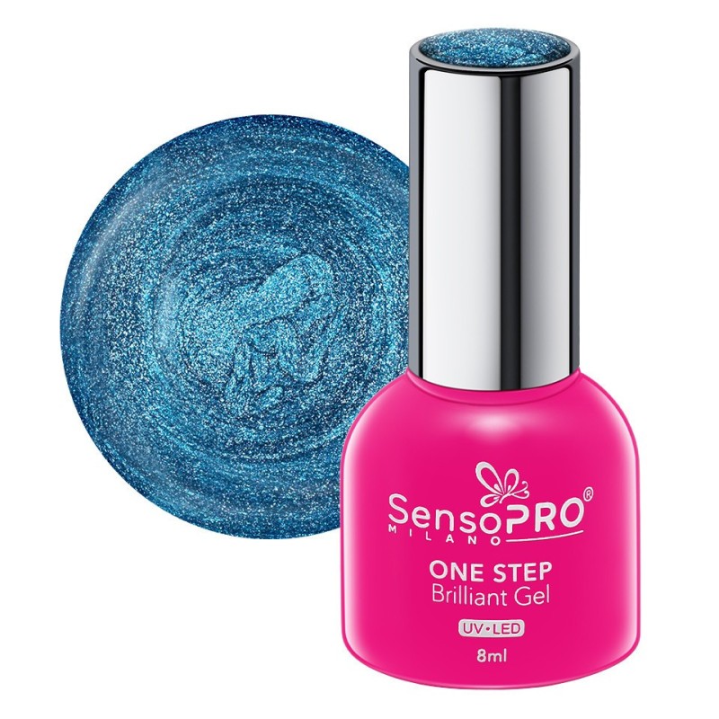 Oja Semipermanenta One Step Brilliant Gel SensoPRO Milano, 8 ml, Blue Paradise 80
