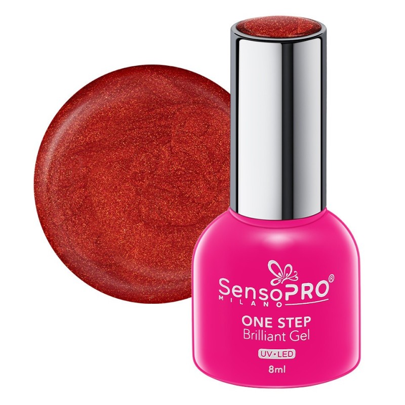 Oja Semipermanenta One Step Brilliant Gel SensoPRO Milano 8 ml, Flaming Red 77