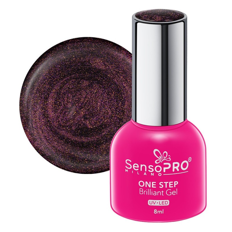 Oja Semipermanenta One Step Brilliant Gel SensoPRO Milano 8 ml, Mahogany Stars 84