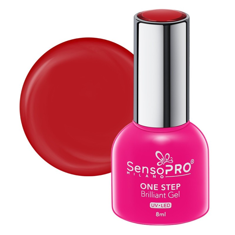 Oja Semipermanenta One Step Brilliant Gel SensoPRO Milano, 8 ml, Red Inception 03