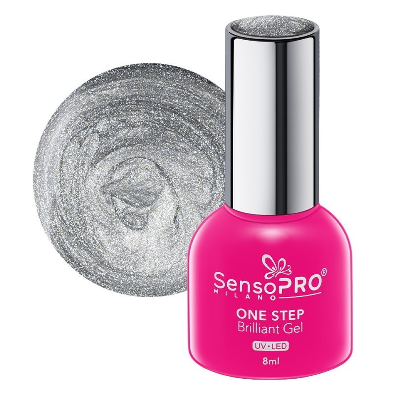 Oja Semipermanenta One Step Brilliant Gel SensoPRO Milano 8 ml, Silver Time 75