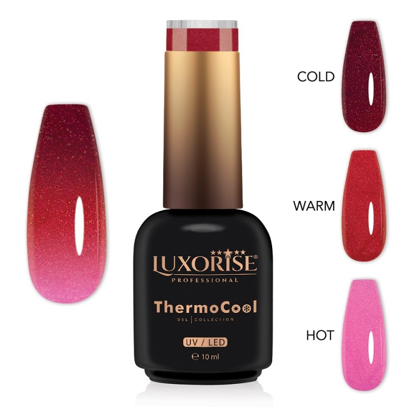 Oja Semipermanenta Termica 3 Culori Luxorise Thermocool, Pinky Secret 10 ml