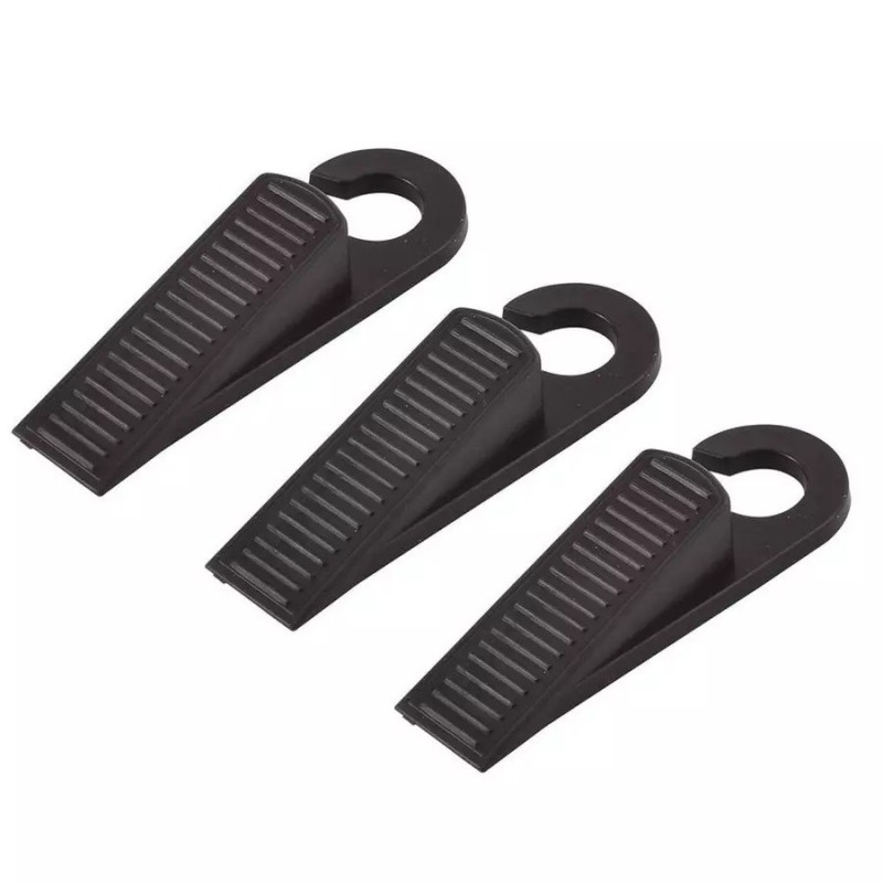 Opritor Usa, Plastic, 9 x 2.5 cm, Negru, 3 Bucati, Perfect Home