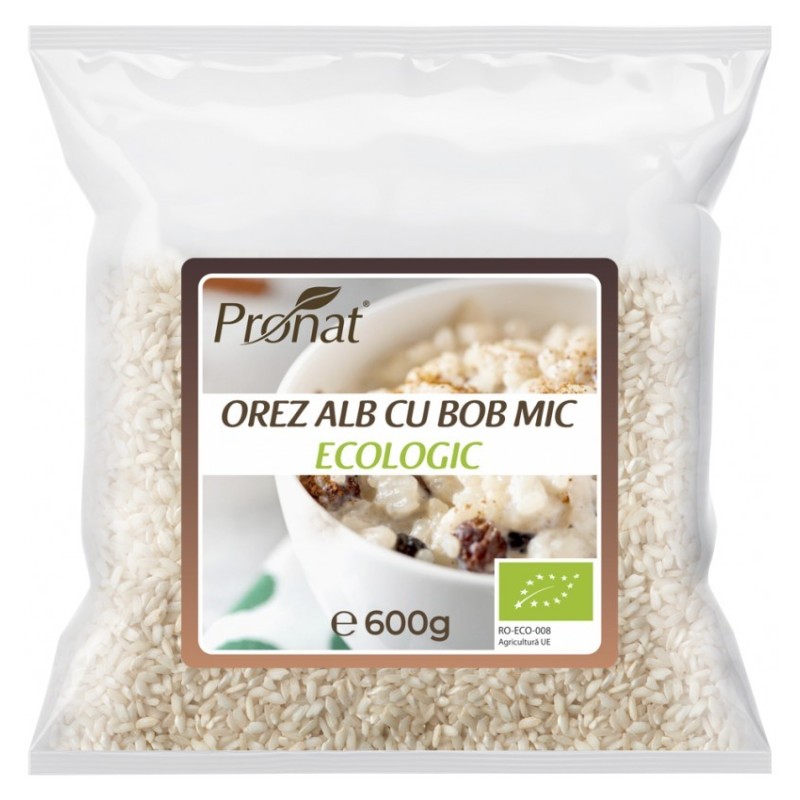 Orez Alb BIO cu Bob Mic, 600 g, Pronat