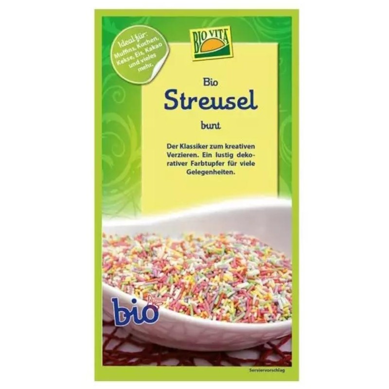 Ornamente Bio Colorate pentru Prajituri, 60 g, Biovita