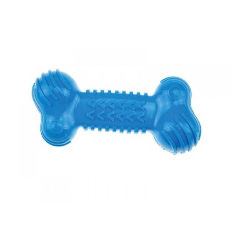 Os Funbone din Cauciuc cu Sfoara, Albastru, M-PETS