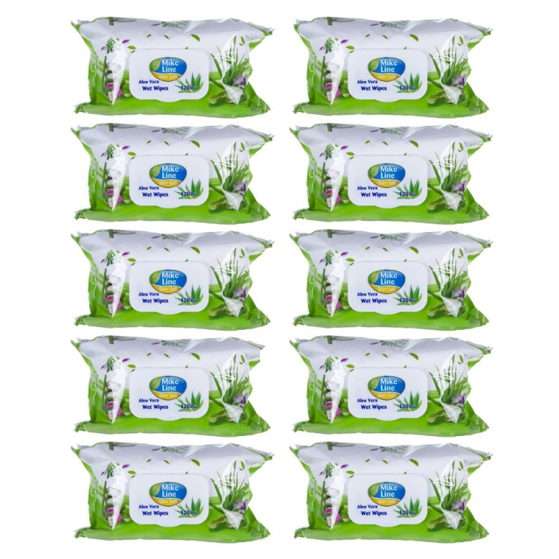Pachet 10 x 72 Servetele Umede cu Capac Mike Line Aloe Vera