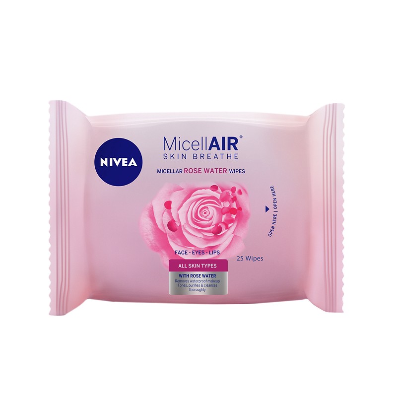 Pachet 2 x 25 Servetele Demachiante Micelare Nivea Micellair Rose Water